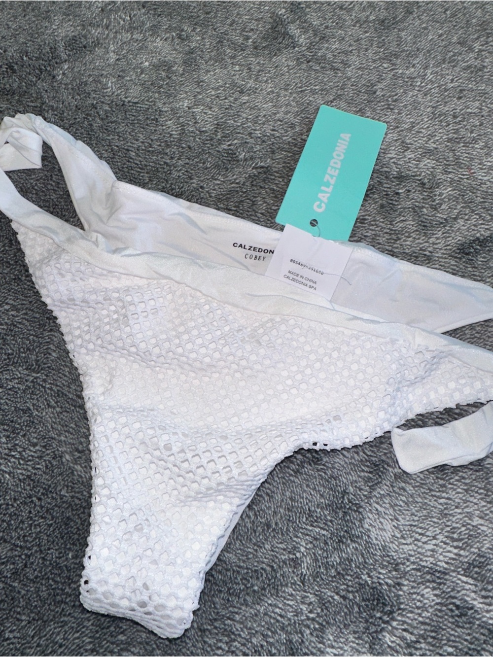 Calzedonia White Textured Bikini Bottom medium